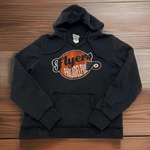 Philadelphia Flyers NHL Hoodie Women’s L Black V-neck Sweatshirt‎ Hockey
